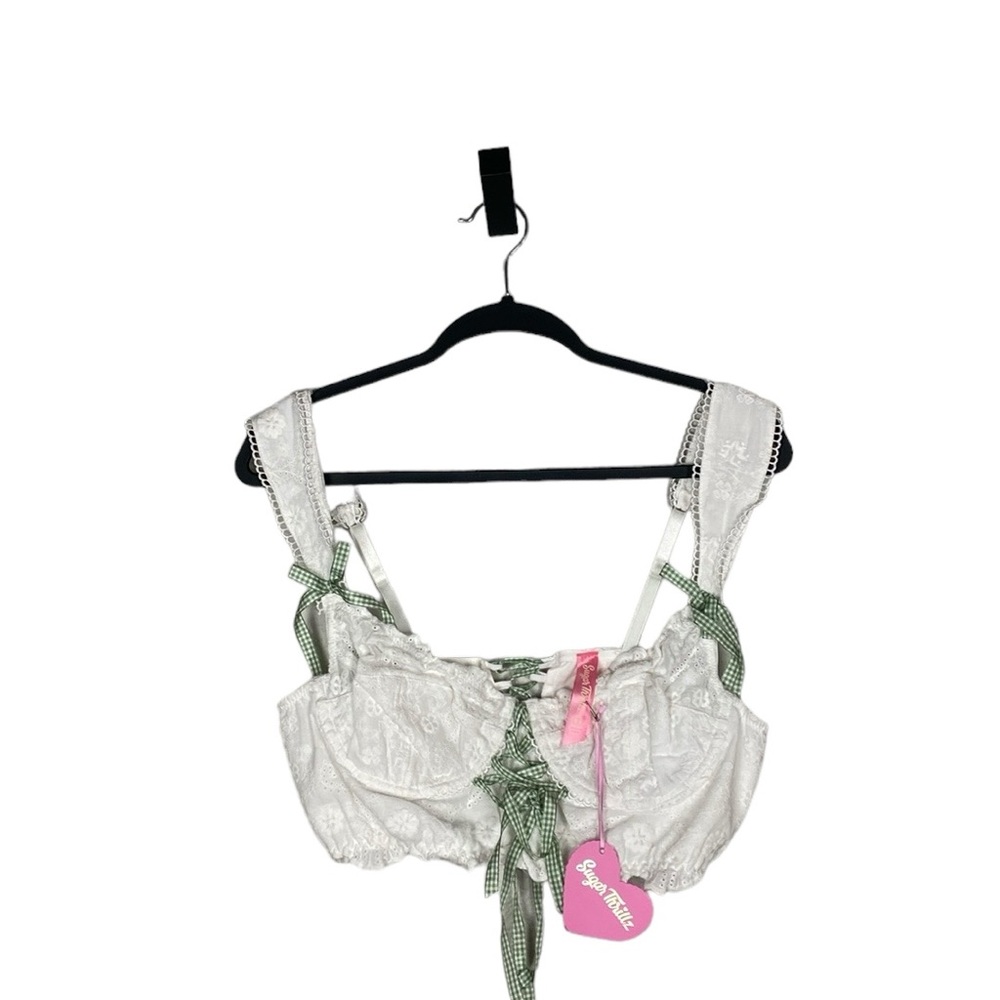 Sugar Thrillz white lace corset top